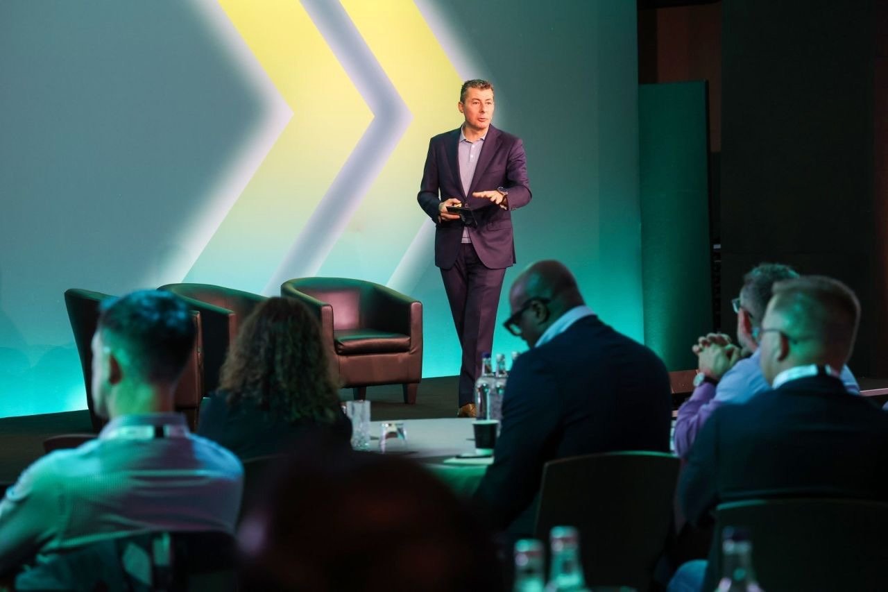 Marcel Mertens on stage at Everest Engage London 2025